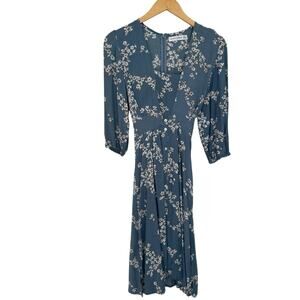 Faithful The Brand Chloe Floral Midi Blue Dress Size 2